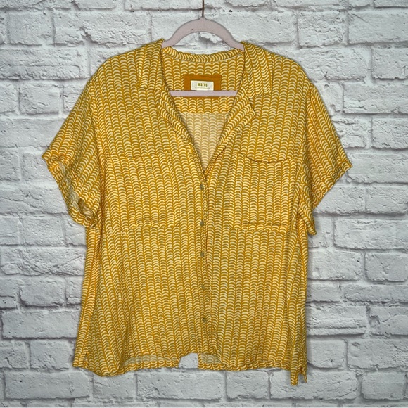 Anthropologie Maeve Classic Surf Shirt In Yellow XL - Picture 6 of 14